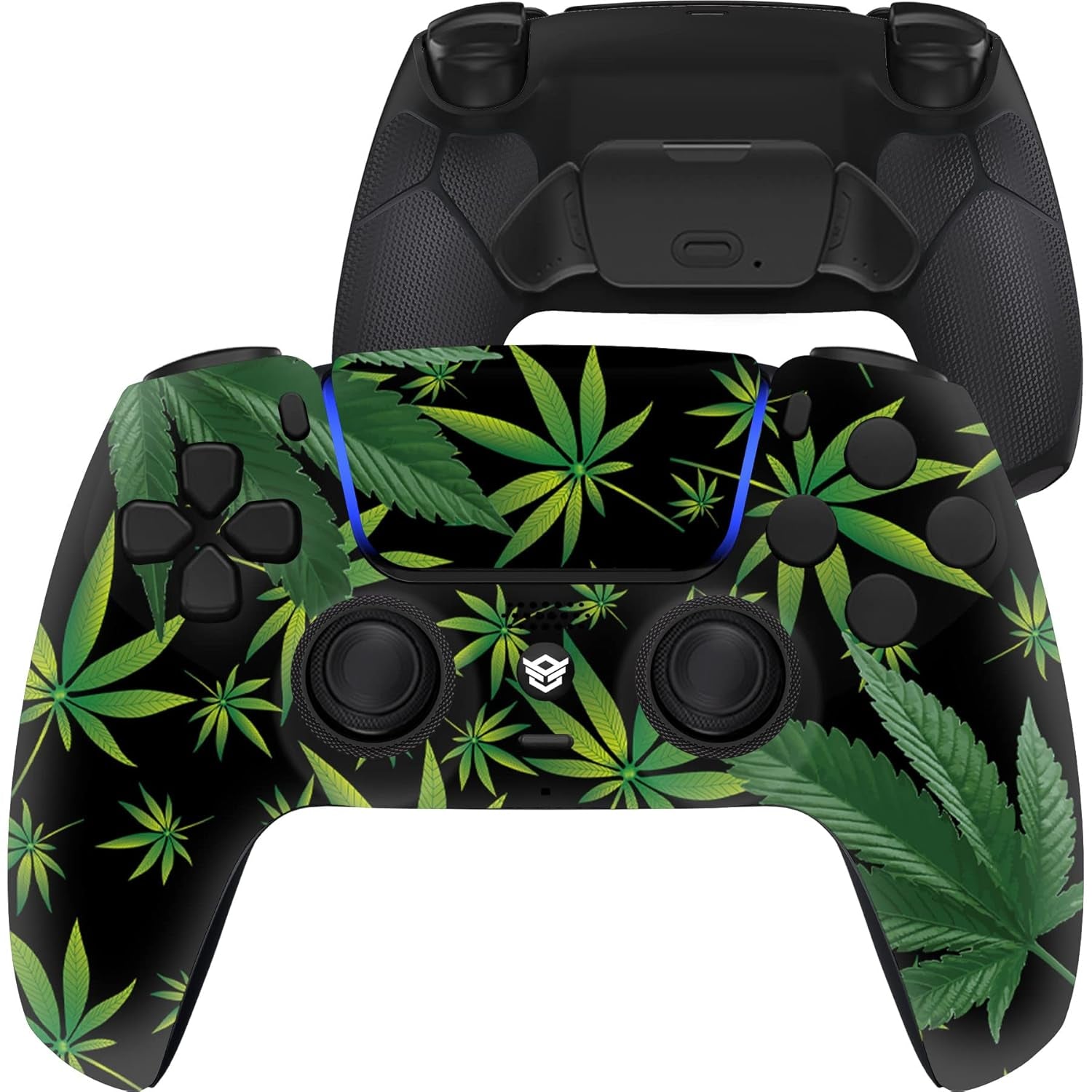 Custom Esports Rival Controller 2 Paddle Buttons & Interchangeable Thumbsticks & Hair Trigger Compatible with Ps5 Custom Controller PC Wireles FPS Gaming Gamepad - Green Weeds