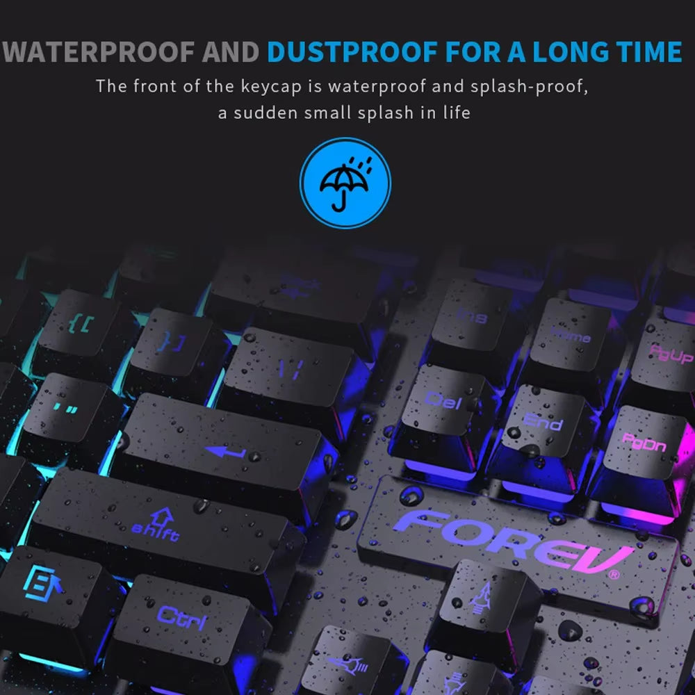 104 Keys Wired Keyboard RGB Colorful Gaming Keyboard Mechanical Feel Keyboard Standard Keyboard for Windows Laptop Computer